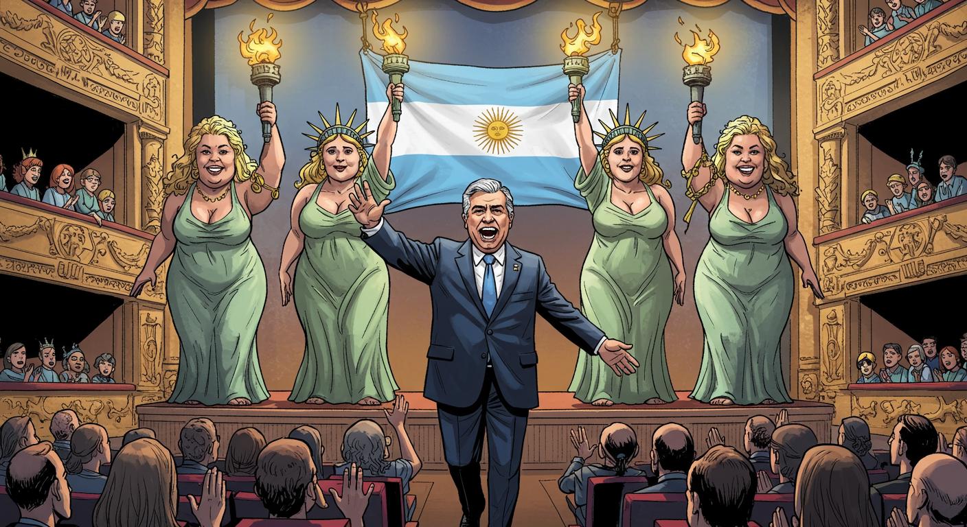 Argentine President's Theatrical Comeback Features 'Thicc Blonde' Liberties, For Charity Of Course
